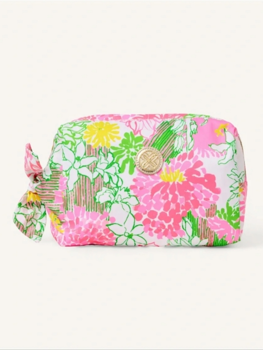 NWT LILLY PULITZER COSMETIC POUCH  in Resort White Mum Patch